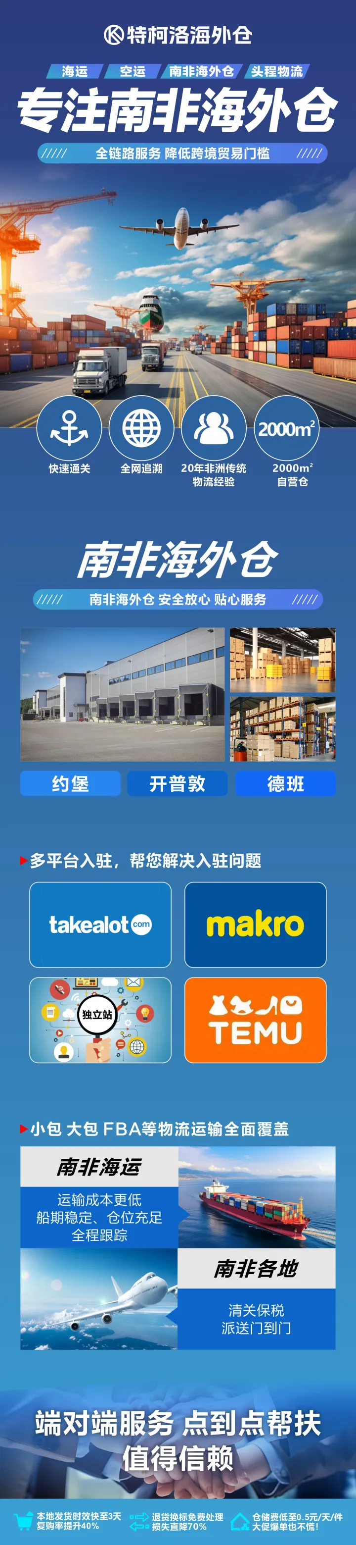 南非海外仓一件代发服务｜快速清关+本地履约+20年非洲经验
