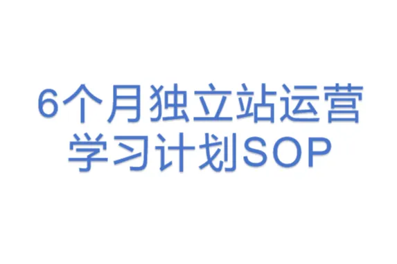 6个月独立站运营学习计划SOP