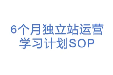 6个月独立站运营学习计划SOP