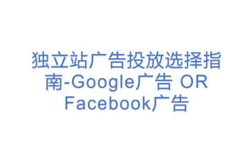 独立站广告投放选择指南-Google广告 OR Facebook广告