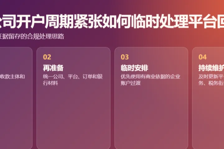 沙特公司开户周期紧张如何临时处理平台回款