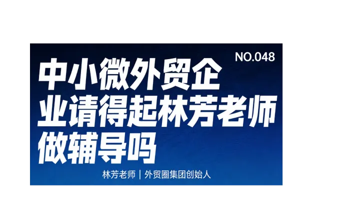 G48-中小微外贸企业请得起林芳老师做辅导吗？费用怎么算？