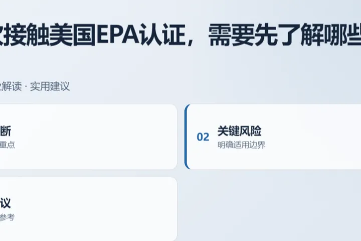 第一次接触美国EPA认证，需要先了解哪些基本问题？