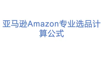 亚马逊Amazon专业选品计算公式