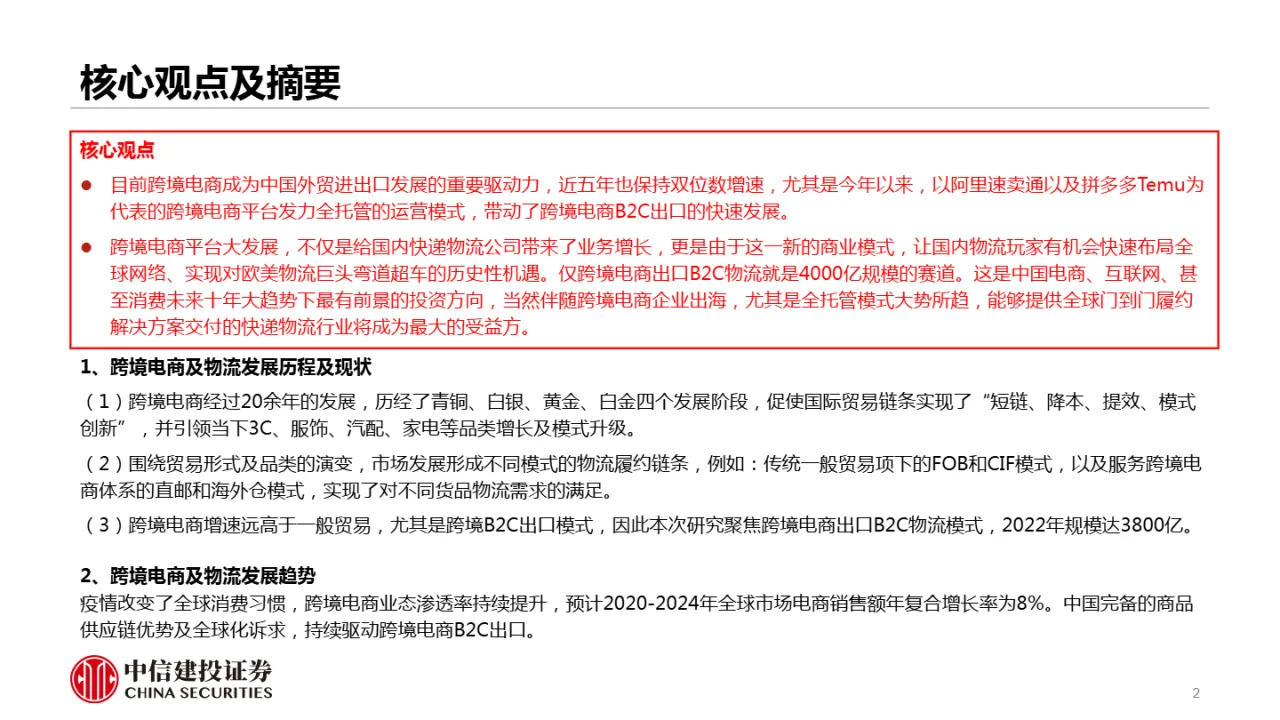 跨境电商物流行业研究:跨境电商平台全托管模式大潮下的物流投资机会(43页)_大数跨境