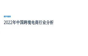 远瞩咨询2022年中国跨境电商行业分析报告