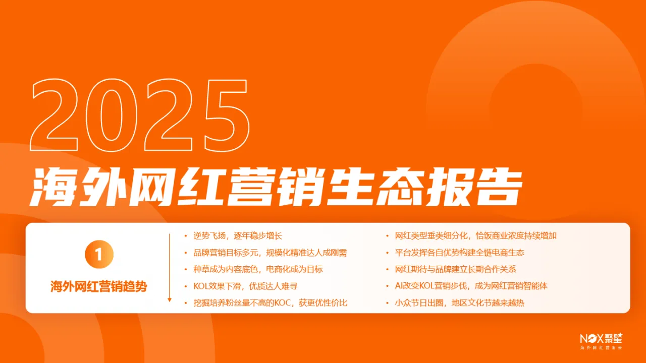 Nox聚星2025海外网红营销生态报告100页- 大数跨境
