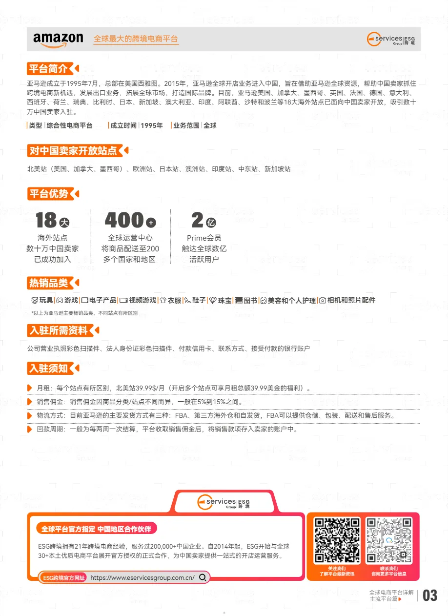 ESG跨境：2024年全球电商平台详解-主流平台篇（11页）_大数跨境