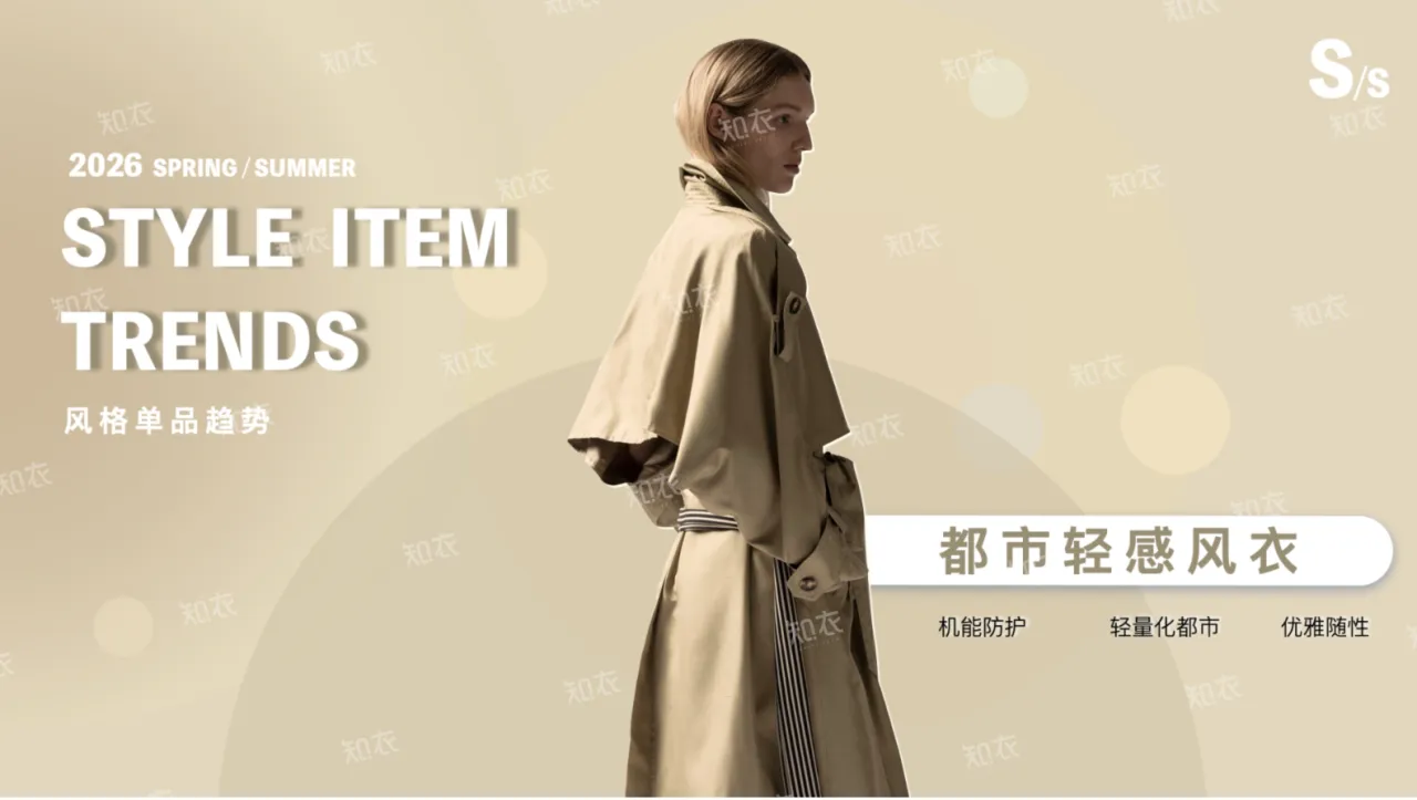 知衣科技风格单品趋势报告-都市轻感风衣10页_大数跨境