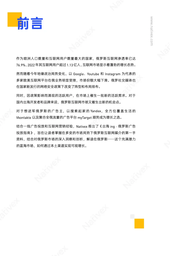 Nativex2022俄罗斯广告投放指南 - 跨境电商报告 - 大数跨境