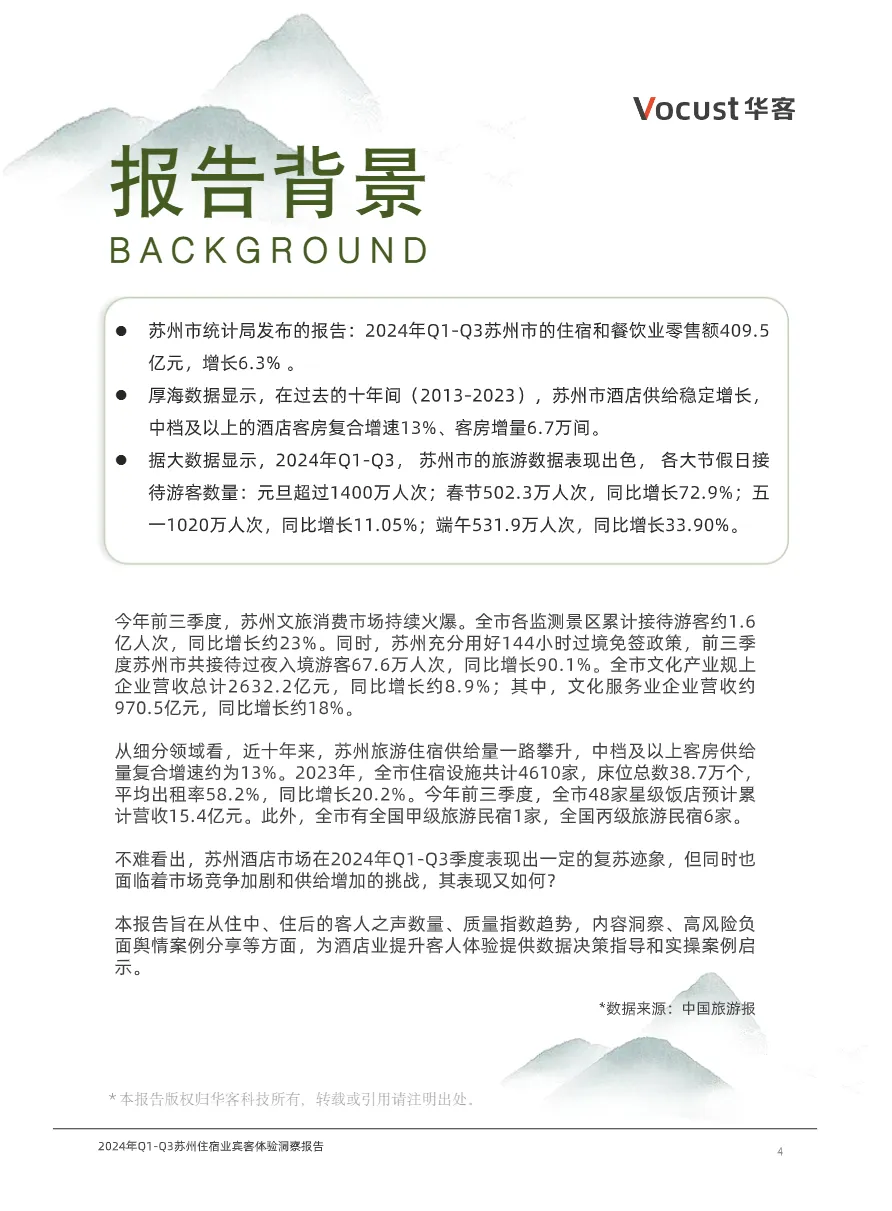 苏州市旅游饭店业协会华客科技2024年Q1-Q3苏州住宿业宾客体验洞察报告59页- 大数跨境