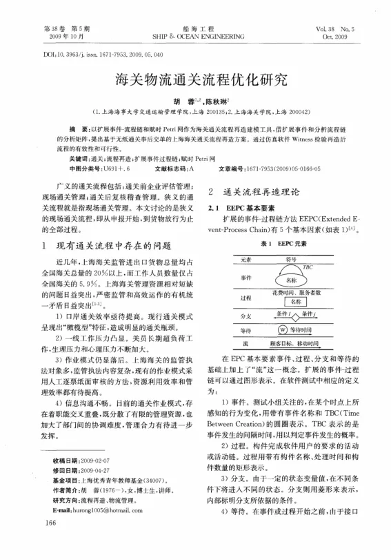 <em>海关</em>物流通关流程优化研究