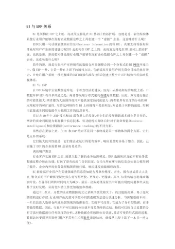 BI与ERP关系