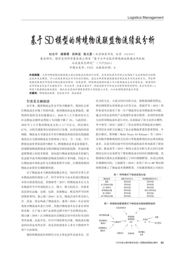 基于SD模型的跨境物流联盟物流绩效分析