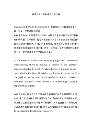 背景知识产权和前景知识产权