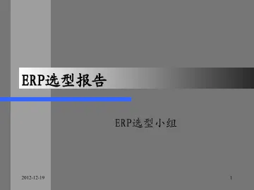 ERP--ERP选型报告