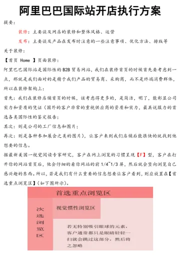 阿里巴巴国际站开店执行方案