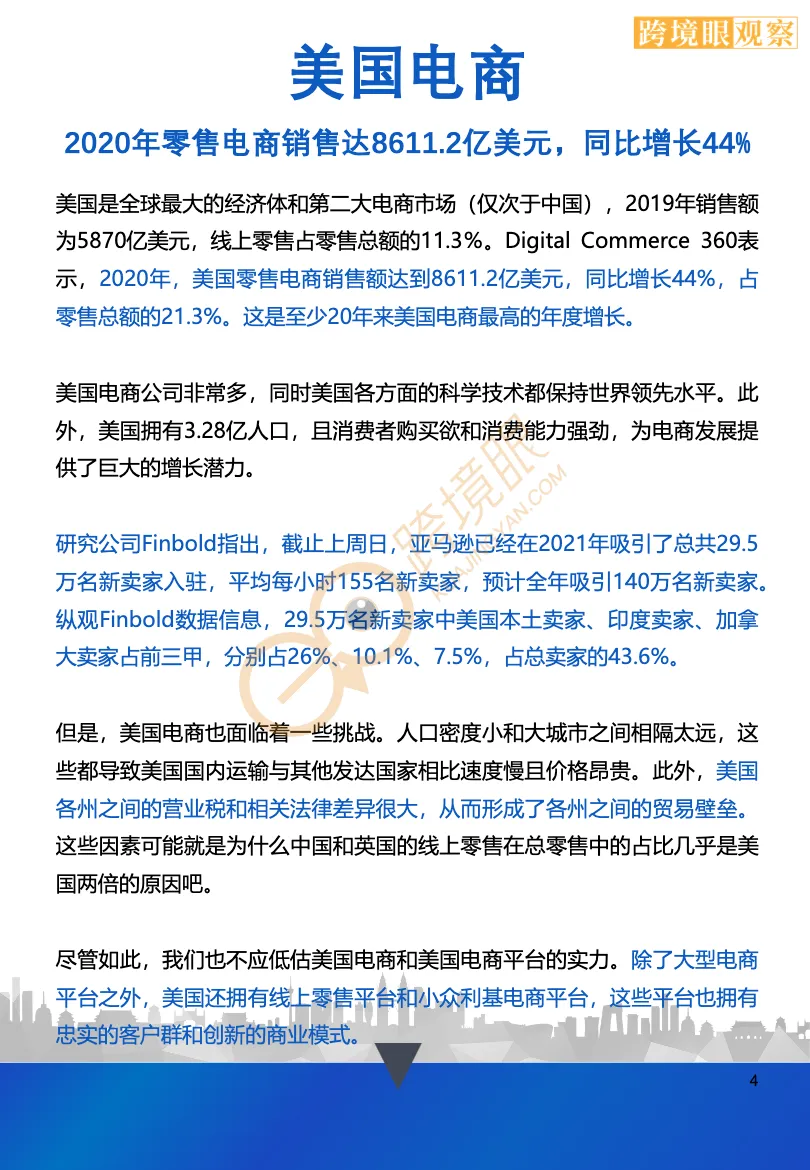 2021年跨境电商全球电商平台分析报告-跨境电商报告-大数跨境