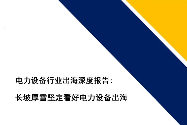 电力设备行业出海深度报告：长坡厚<em>雪</em>坚定看好电力设备出海