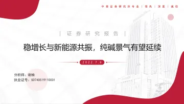 化工行业:稳增长与新能源共振,纯碱景气有望延续-20220706-中泰证券-59页