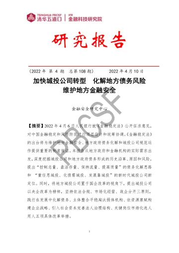 加快城投公司转型:化解地方债务风险,维护地方金融安全-31页