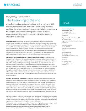 Barclays_Equity Strategy – Who Owns What The beginning of the end_20220928