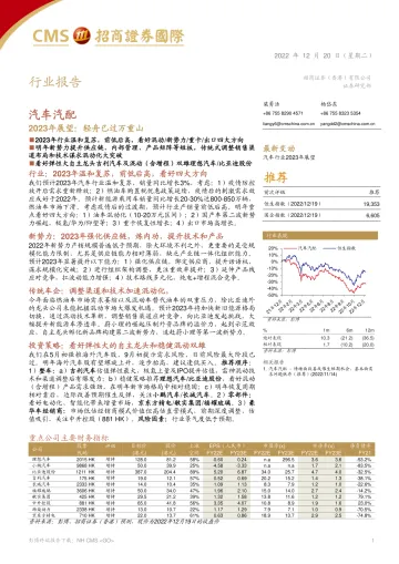 汽车汽配行业2023年展望:轻舟已过万重山-20221220-招商证券(香港)-35页