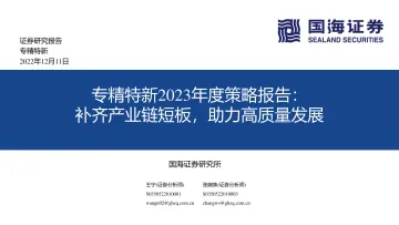 专精特新2023年度策略报告:补齐产业链短板,助力高质量发展-20221211-国海证券-50页
