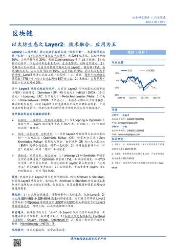 区块链行业以太坊生态之Layer2:技术融合,应用为王-20220907-国盛证券-25页