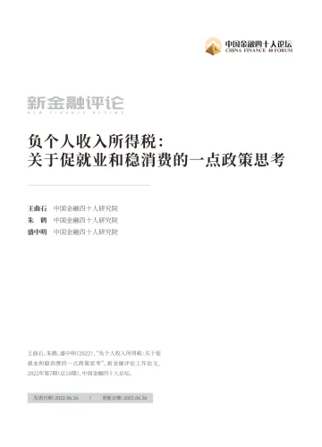 中国金融四十人论坛-负个人收入所得税:关于促就业和稳消费的一点政策思考-20页