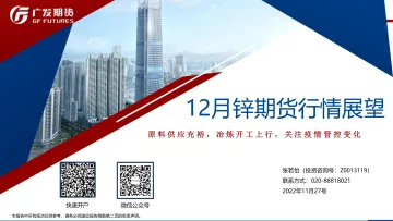 12月锌期货行情展望:原料供应充裕,冶炼开工上行,关注疫情管控变化-20221127-广发期货-25页