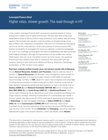 Leveraged Finance Brief_ Higher rates, slower growth_ The read-through in HY(1)