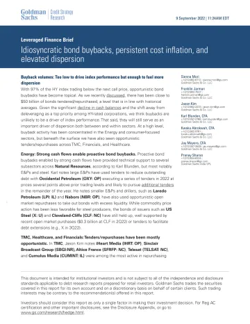 Leveraged Finance Brief_ Idiosyncratic bond buybacks, persistent cost inflation, and elevated dispersion (1)