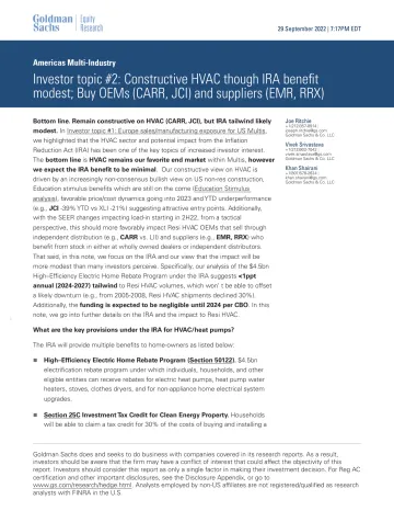 Americas Multi-Industry_ Investor topic #2_ Constructive HVAC though IRA benefit modest; Buy OEMs (CARR, JCI) and suppliers (...(1)