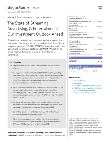 Morgan Stanley-Media Entertainment The State of Streaming, Advertising