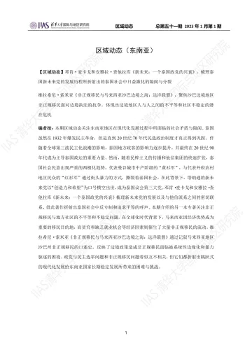 2023年1月第一期《区域动态》东南亚地区 -9页