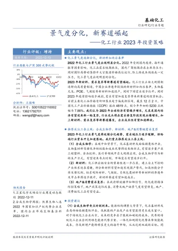 化工行业2023年投资策略:景气度分化,新赛道崛起-20221213-华安证券-63页