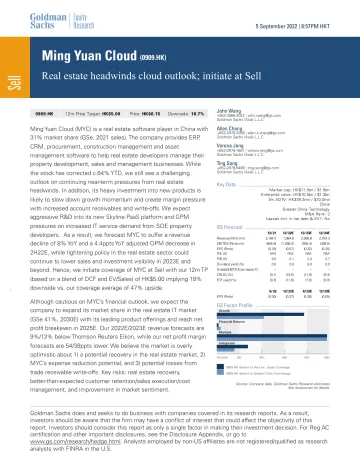 Ming Yuan Cloud (0909.HK)_ Real estate headwinds cloud outlook; initiate at Sell (1)