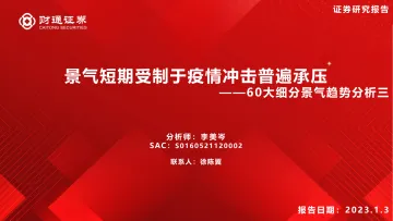 60大细分景气趋势分析三:景气短期受制于疫情冲击普遍承压-20230103-财通证券-89页