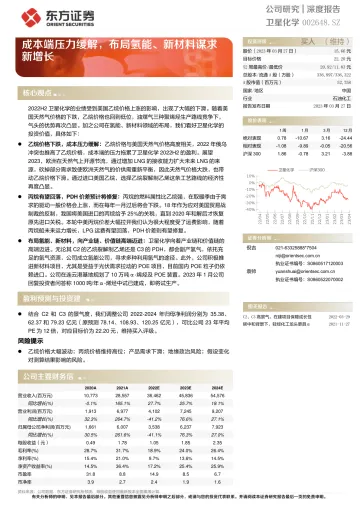 东方证券-卫星化学(002648)深度报告:成本端压力缓解,布局氢能、新材料谋求新增长-230327