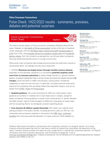 China Consumer Connections_ Pulse Check_ 1H22_2Q22 results - summaries, previews, debates and potential surprises(1)