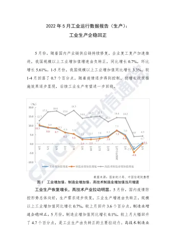 中国信通院发布2022年5月工业运行数据报告-7页