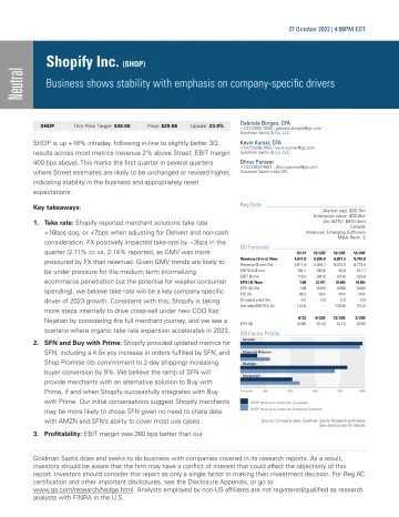 Shopify Inc. (SHOP)_ Business shows stability with emphasis on company-specific drivers