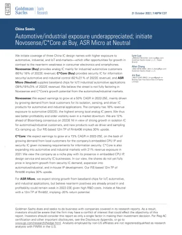 China Semis_ Automotive_industrial exposure underappreciated; initiate Novosense_C_Core at Buy, ASR Micro at Neutral(1)