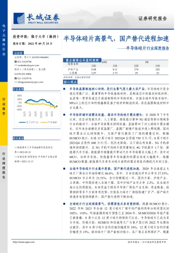 半导体硅片行业深度报告:半导体硅片高景气,国产替代进程加速-20220525-长城证券-40页