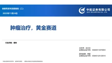 创新药行业系列深度报告（二）：肿瘤治疗，黄金赛道-20221124-中航证券-94页
