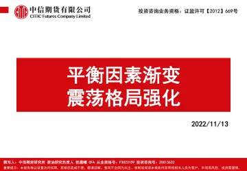 平衡因素渐变,震荡格局强化-20221113-中信期货-60页