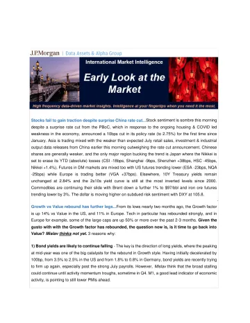 International Early Look-Stocks fail to gain traction despite China rate cut;