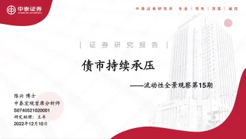 流动性全景观察第15期:债市持续承压-20221210-中泰证券-20页