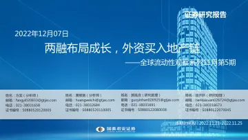 全球流动性观察系列11月第5期:两融布局成长,外资买入地产链-20221207-国泰君安-57页